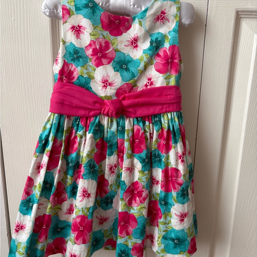 Mayoral Floral Dress with Pink and Blue